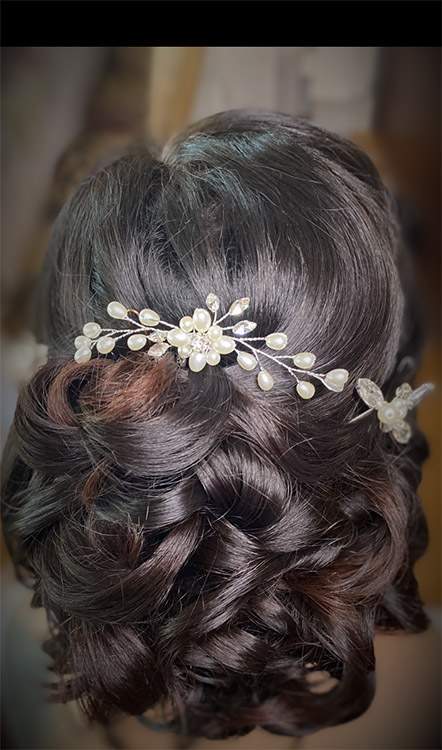Chignon mariée bouclé bas Montréal